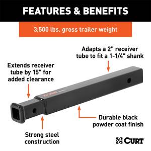CURT - CURT Receiver Adapters/Extenders 45780 - Image 2