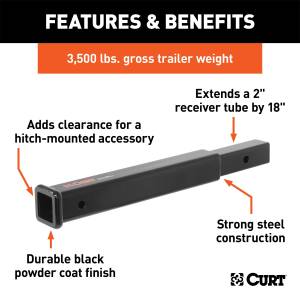 CURT - CURT Receiver Extender 45796 - Image 2