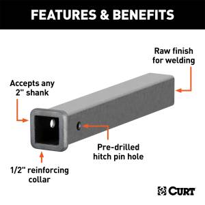CURT - CURT Receiver Tube 49180 - Image 2