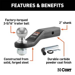 CURT - CURT Loaded Magnum Forged Ball Mount 45331 - Image 2