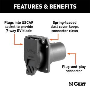 CURT - CURT Replacement 7-Way RV Blade OEM Socket 55415 - Image 2