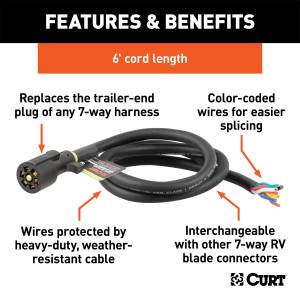 CURT - CURT Replacement 7-Way RV Blade Harness 56621 - Image 2
