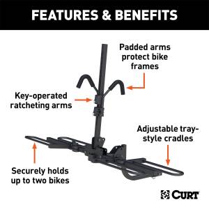 CURT - CURT Tray-Style Hitch-Mounted Bike Rack 18085 - Image 4