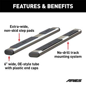 ARIES - ARIES The Standard 6 in. Oval Nerf Bar S2875 - Image 3