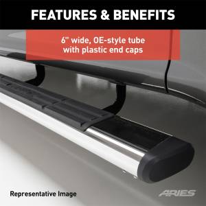 ARIES - ARIES The Standard 6 in. Oval Nerf Bar w/Mounting Brackets 4444033 - Image 6