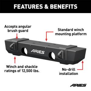ARIES - ARIES TrailCrusher Front Bumper 2156000 - Image 2