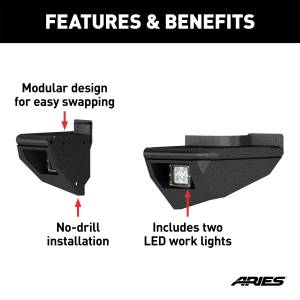 ARIES - ARIES TrailChaser Rear Bumper Side Extensions w/LED Lights 2081222 - Image 4