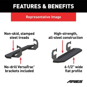 ARIES - ARIES RidgeStep Commercial Running Boards w/Mounting Brackets 2055520 - Image 7