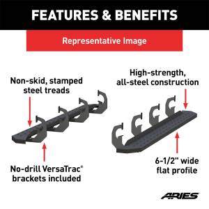 ARIES - ARIES RidgeStep Commercial Running Boards w/Mounting Brackets 2055523 - Image 5