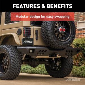 ARIES - ARIES TrailChaser Rear Bumper Side Extensions w/LED Lights 2081223 - Image 5