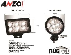 Anzo USA - Anzo USA Rugged Vision LED Fog Light 881001 - Image 2