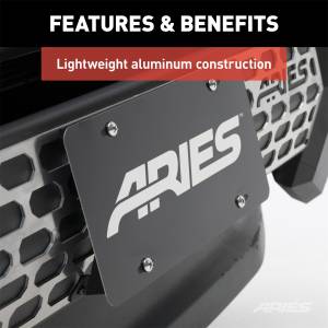 ARIES - ARIES AdvantEDGE Bull Bar License Plate Bracket 2169000 - Image 6