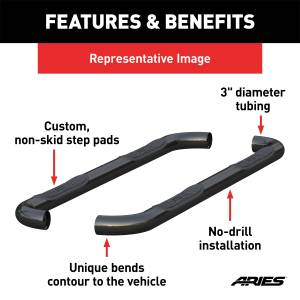 ARIES - ARIES Aries 3 in. Round Side Bars 205015 - Image 3