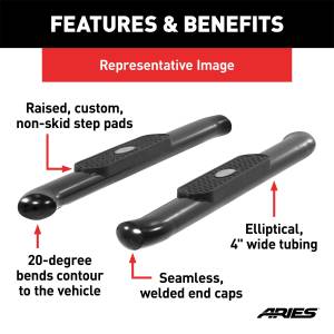 ARIES - ARIES The Standard 4 in. Oval Nerf Bar S225039 - Image 3
