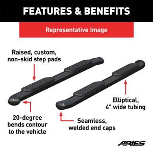 ARIES - ARIES The Standard 4 in. Oval Nerf Bar S225041 - Image 3